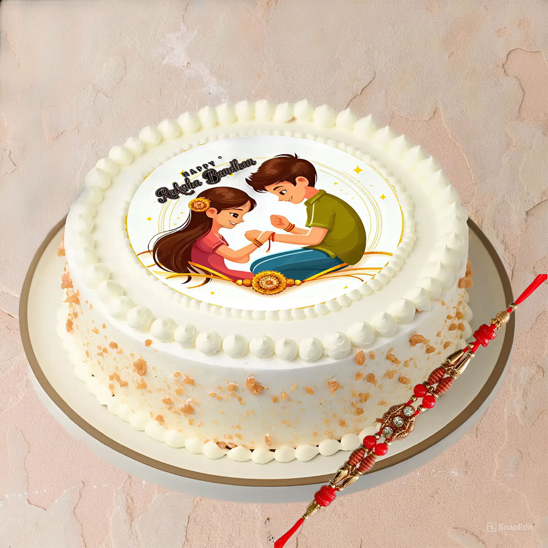 Butterscotch Raksha Bandhan Photo Cake