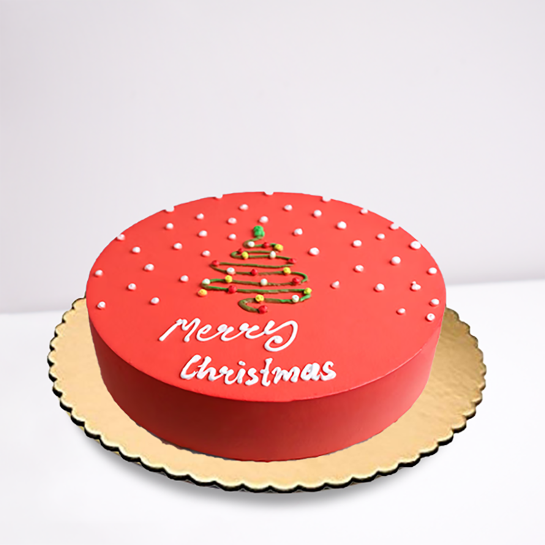 Round Christmas Tree Cake