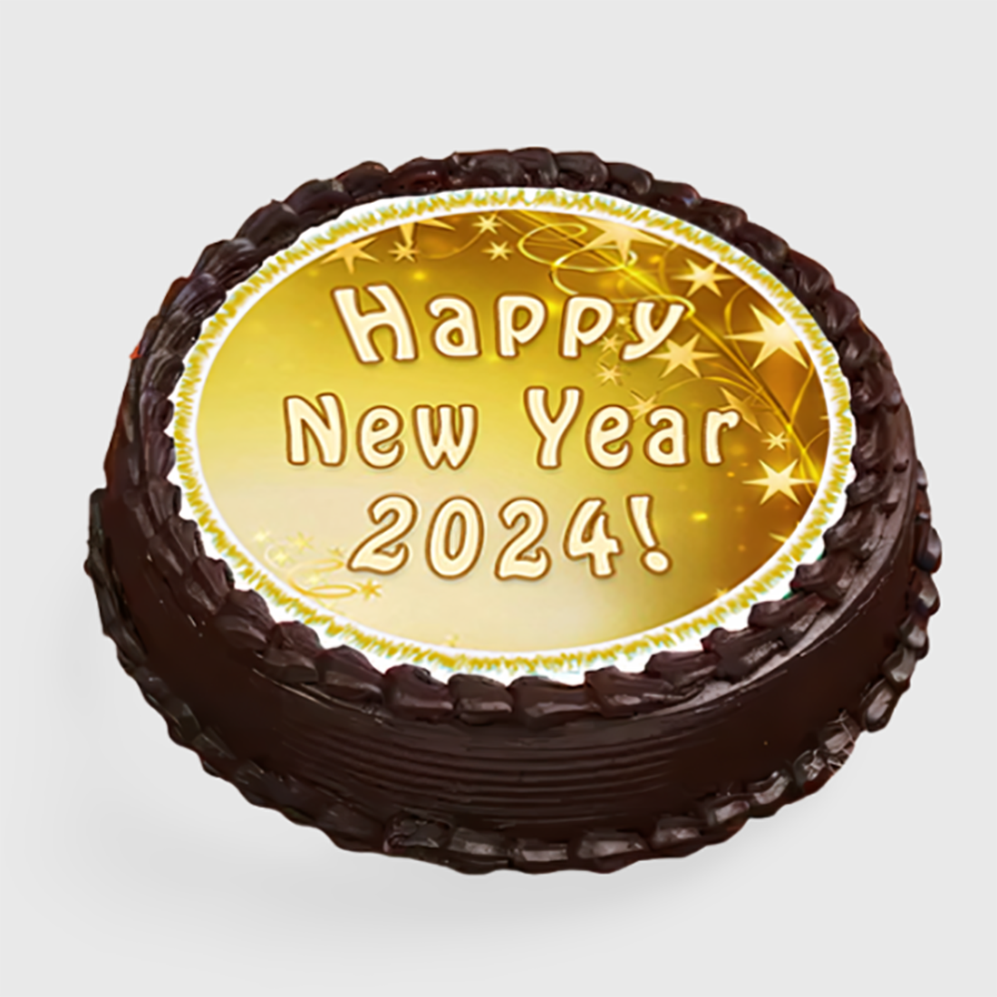 New Year Chocolate Photo Cake