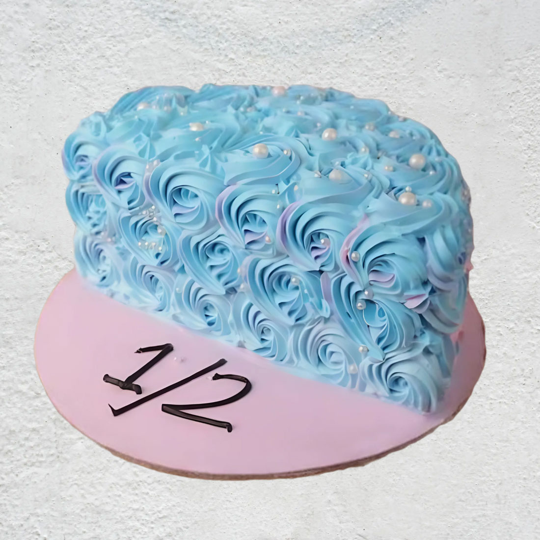 Blue Rosy Half Cake