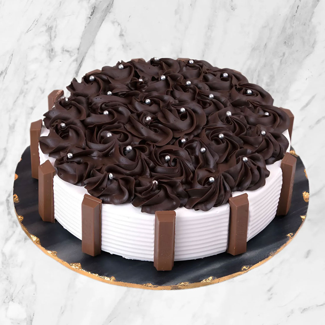 Chocolate Rosette Kit-Kat Cake