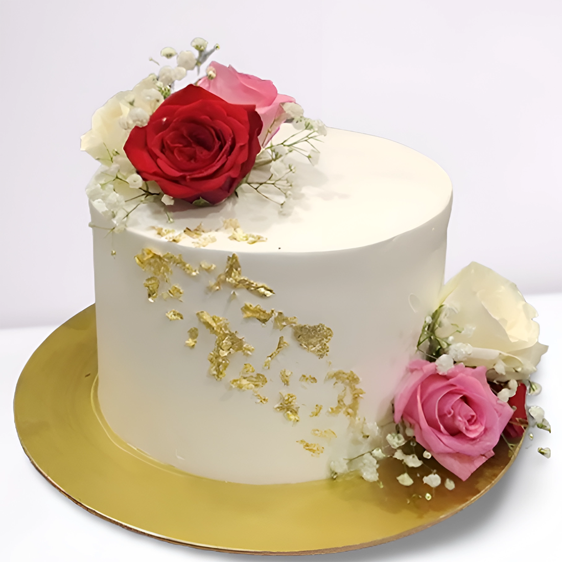 Flower Topped Cream Cake