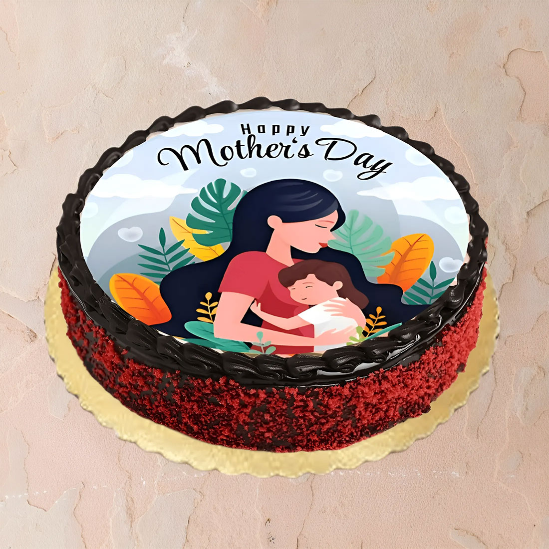 Heartfelt Mother's Day Truffle Photo Cake