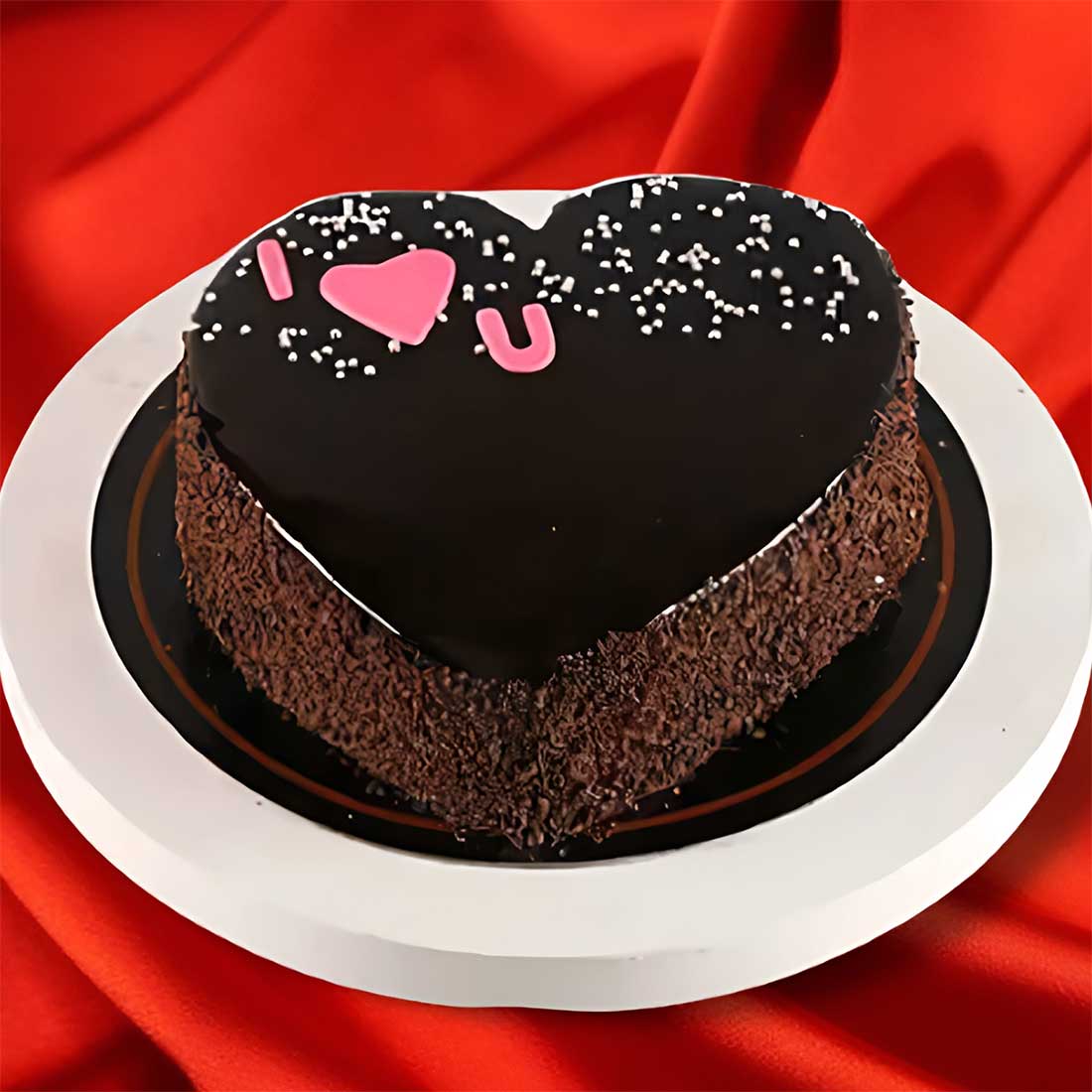 I Love You Chocolate Heart Cake