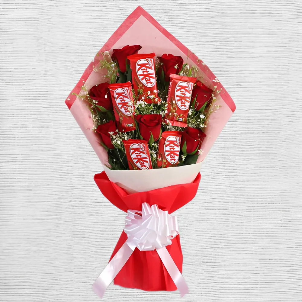 Kit-Kat N Roses Bouquet