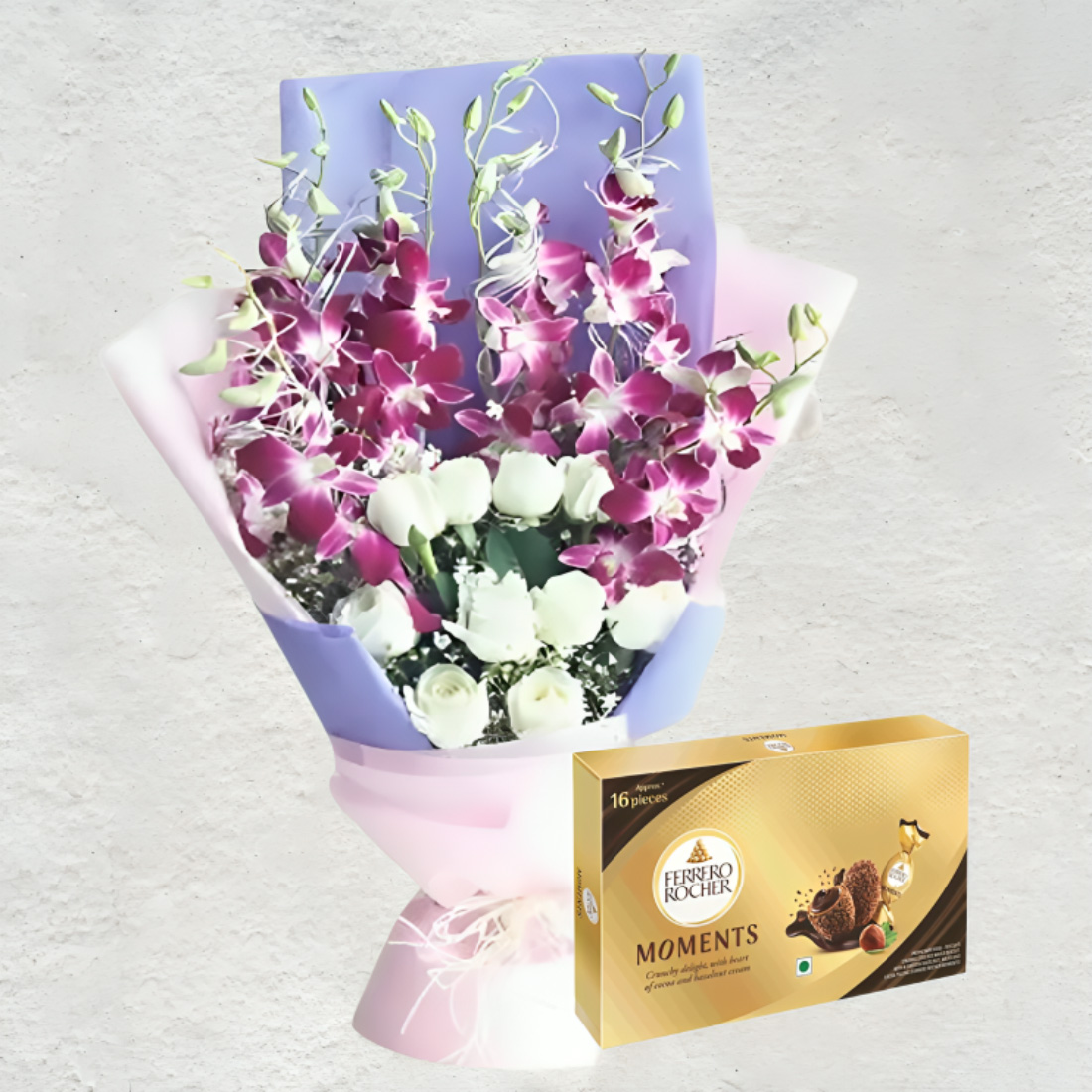 Orchid N Rose Embrace with Chocolate