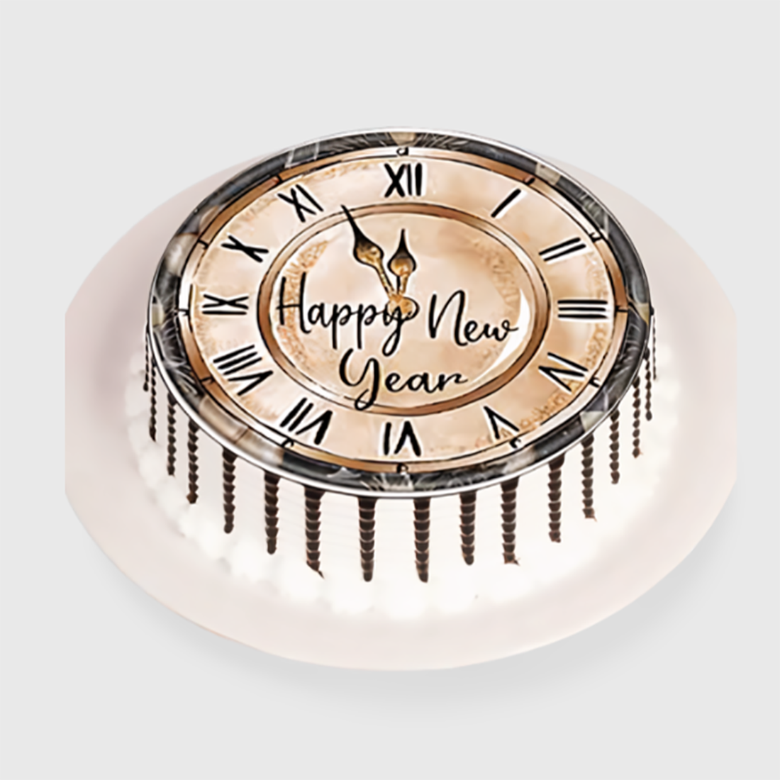 New Year Clock Photo Cake