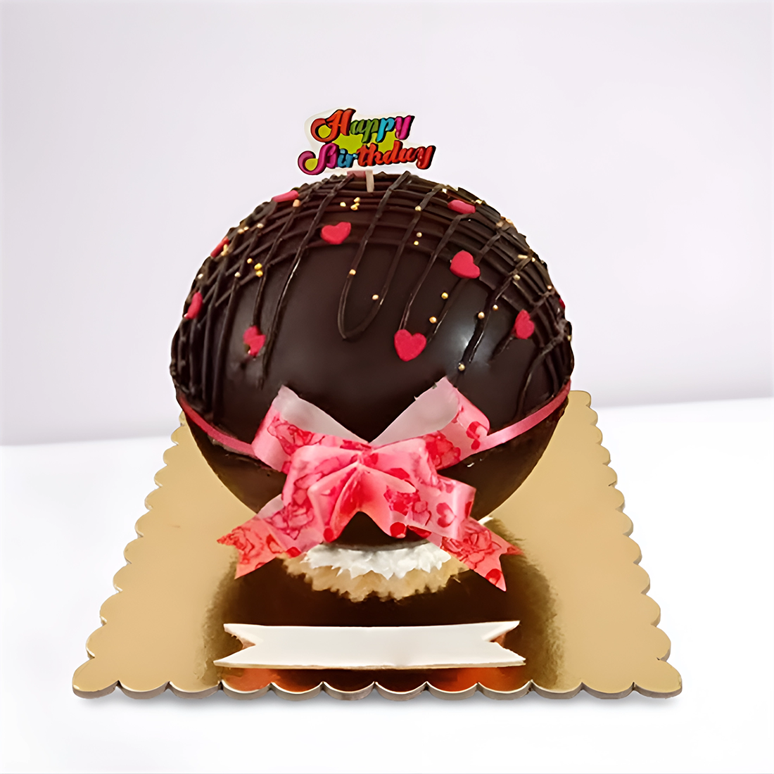 Round Chocolate Pinata Cake