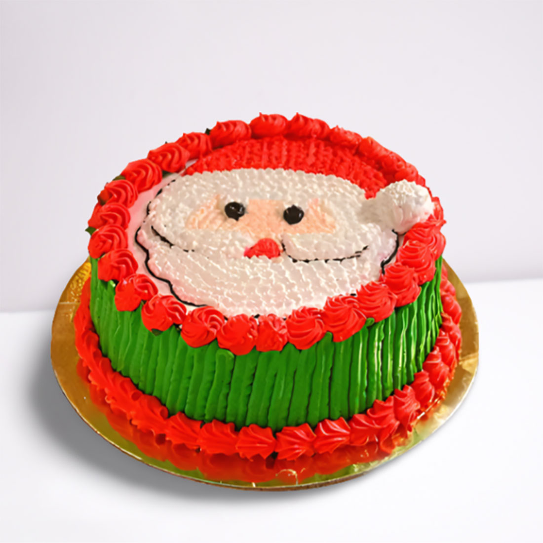 Red N Green Santa Face Cake