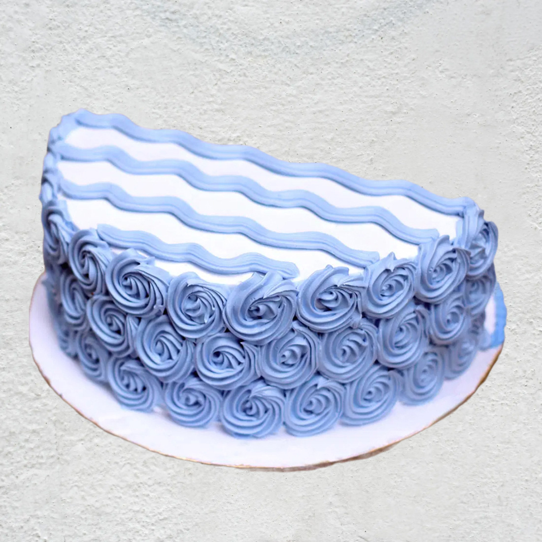 Striped Rose Half-Birthday Cake